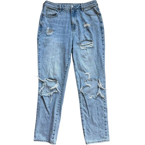 Womens Pacsun Light Rinse High Rise Distressed Festival Mom Jeans - Sz 28 - Picture 1 of 3